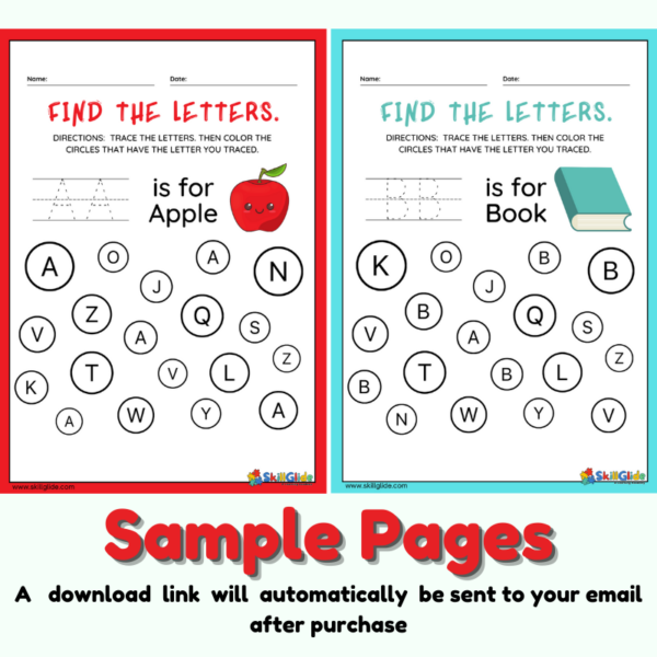 A to Z Alphabet Letter Find, Trace & Color - PDF (26 Pages) - Image 2