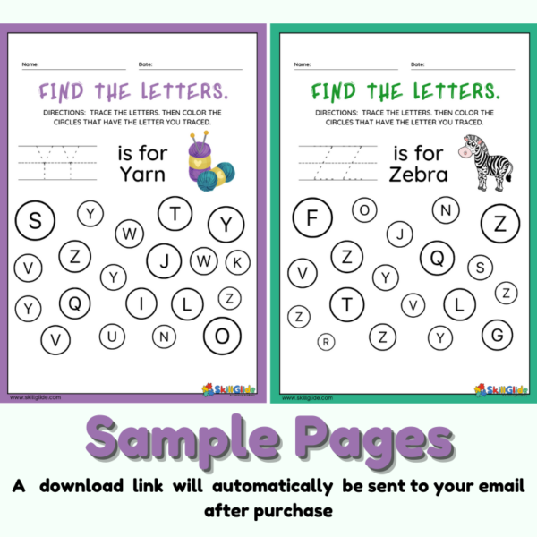 A to Z Alphabet Letter Find, Trace & Color - PDF (26 Pages) - Image 3